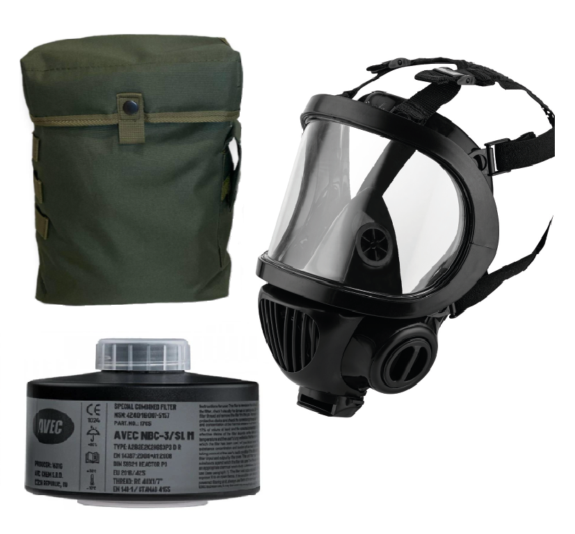 Протигаз фільтрувальний FM-7700 (у комплекті: повнолицева маска FM-7700, фільтр NBC-3/SL M тип A2B2E2K2HgSXP3 D R REACTOR, сумка)